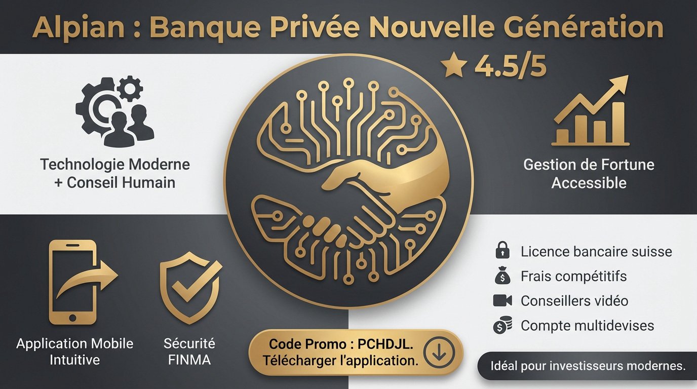 Interface de l'application bancaire numérique Alpian sur smartphone